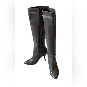 Via Spiga Gray Heeled Boots Sleek Design